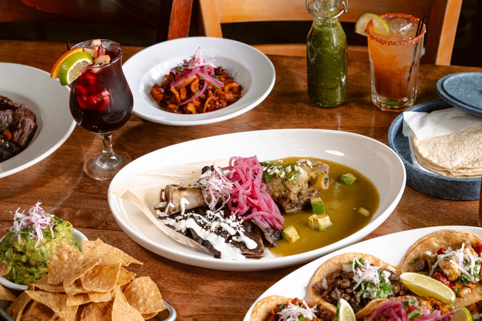 Tacos, mole and aguas frescas