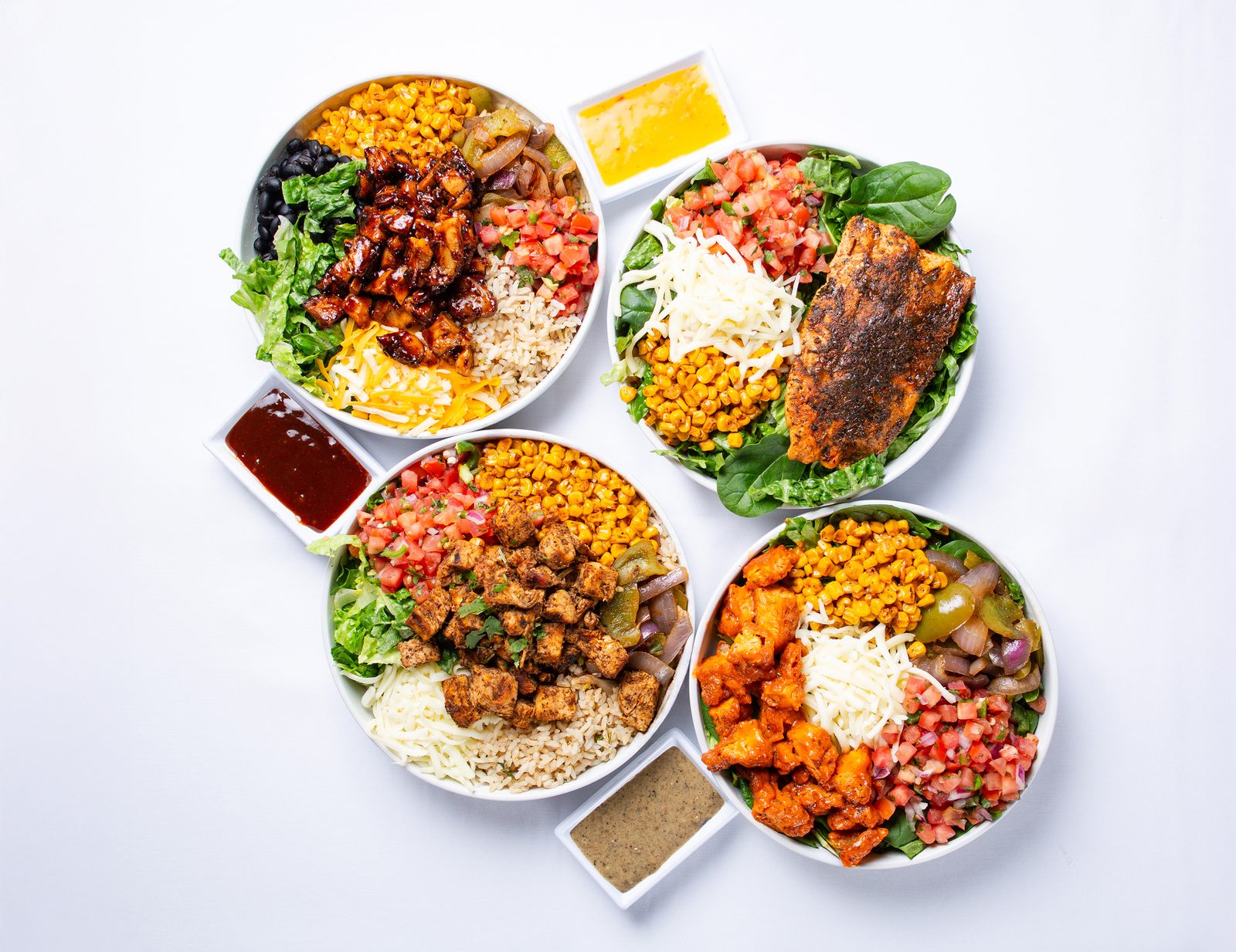 Four bowls, all on the deal