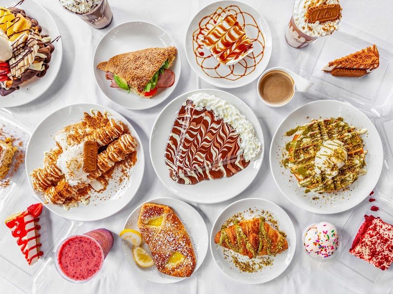 Waffles, crepes and cakes from the menu